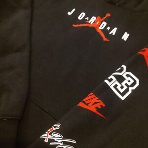 Jordan Black Hoodie with Red Accents